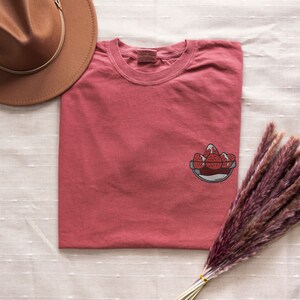 Cute Embroidered Strawberry Shirt, Strawberries and Cream T Shirt, Embroidered Strawberry Crewneck Tee, Strawberry Cottagecore Embroidery