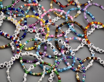 Music Fan Bracelet Stack - Set of 5 - Custom Beaded Bracelets - Any Song! Any Artist!