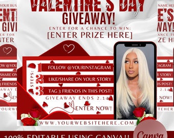 Valentine's Day Giveaway, Giveaway Flyer, Valentines Day Flyer, Raffle Flyer, February Booking Flyer, Raffle Ticket Flyer, February Bookings