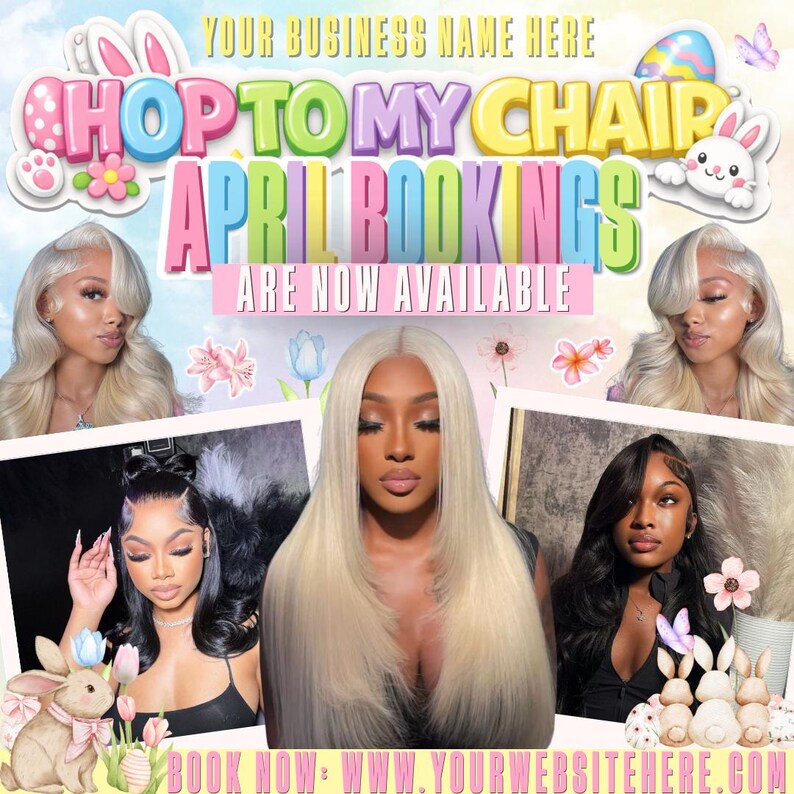 April Bookings Flyer, Editable Easter Flyer, April Book Now, Easter ...