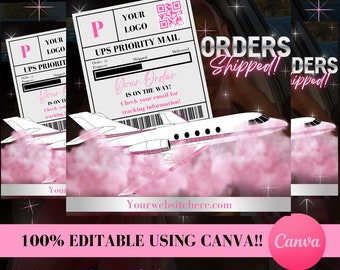 Orders Shipped Flyer: DIY Canva Template