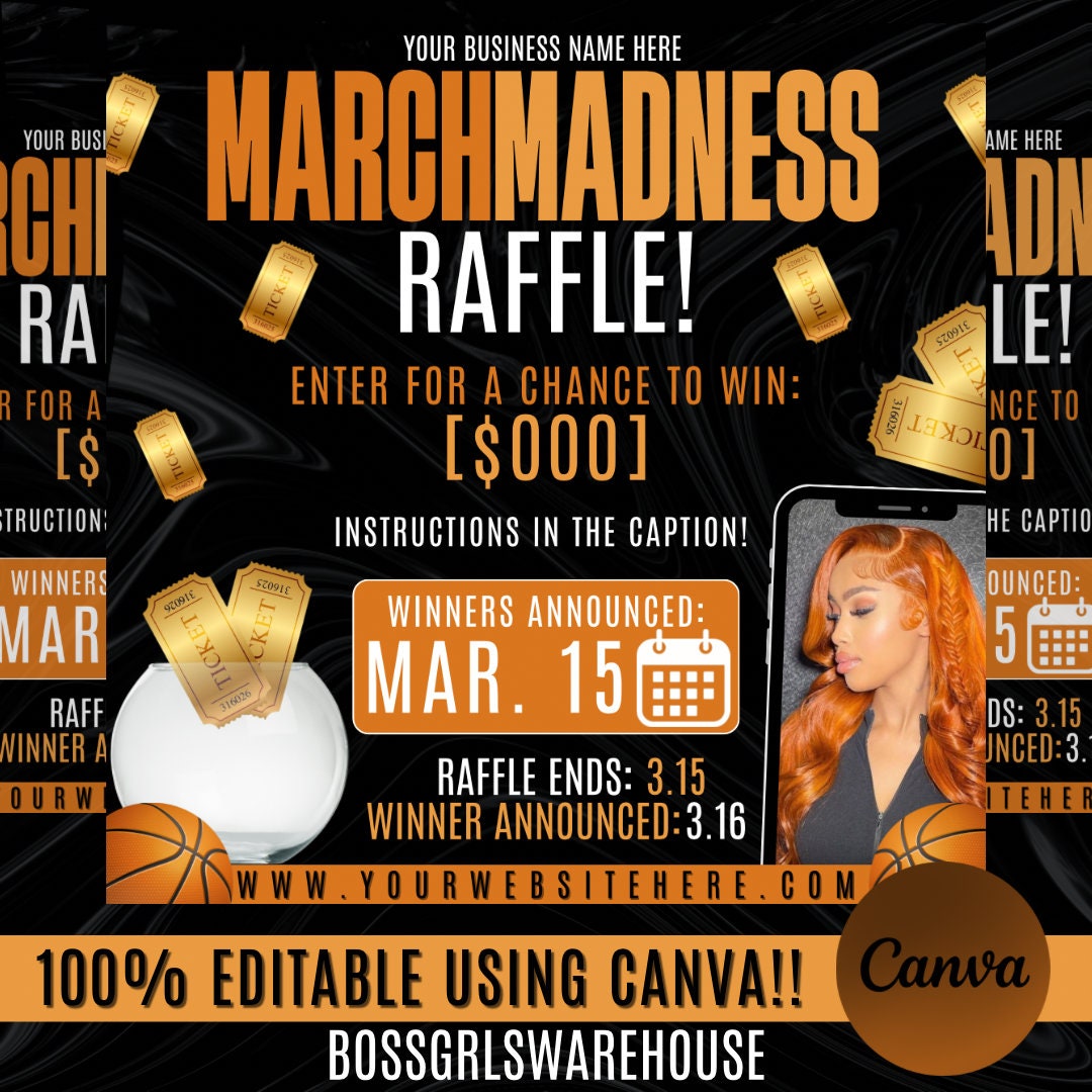 March Madness Raffle Flyer: DIY Canva Template (digital Download) - Etsy