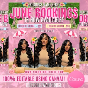 Summer Flash Sale Flyer, Summer Sale, Bookings Flyer, June Sale Flyer, Hair Sale Flyer, Braids Special Flyer, Premade Social Media Flyer
