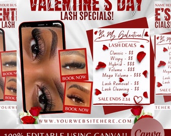 February Lash Booking Flyer, Valentines Day Nails Flyer, Valentines Day Flyer, Nails Flyer, Lash Booking Flyer, Lash Tech flyer, Hair Nails