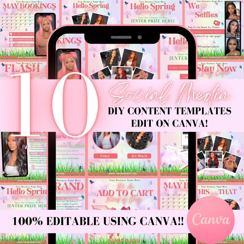 Social Media Content Bundle Template DIY Flyer Designs Canva Etsy