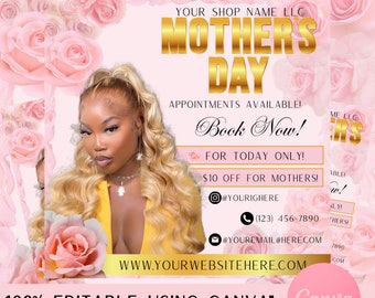 Mother's Day Salon Flyer: Beauty Appointments, Canva Template