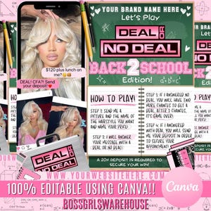 Deal or No Deal Flyer, Hair Booking Flyer, Back 2 School Flyer, August Book Now, B2S Flyer, Back to School, Lash Wig Install Braid Loc Flyer
