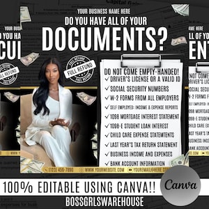 Tax Preparation Flyer: Tax Season Template, Credit Repair (Canva)