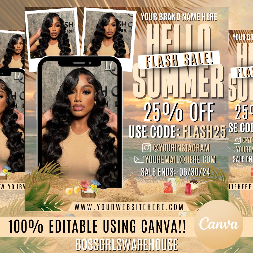 Summer Braid Sale Flyer, Summer Sale Braid Prices Flyer, Braids Sale ...