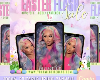 Folleto de ofertas relámpago de primavera, ofertas de Pascua, folleto de reservas de primavera, folleto de reserva inmediata, ofertas de temporada de primavera, folleto de Pascua, folleto de peluquería, uñas y tecnología de pestañas