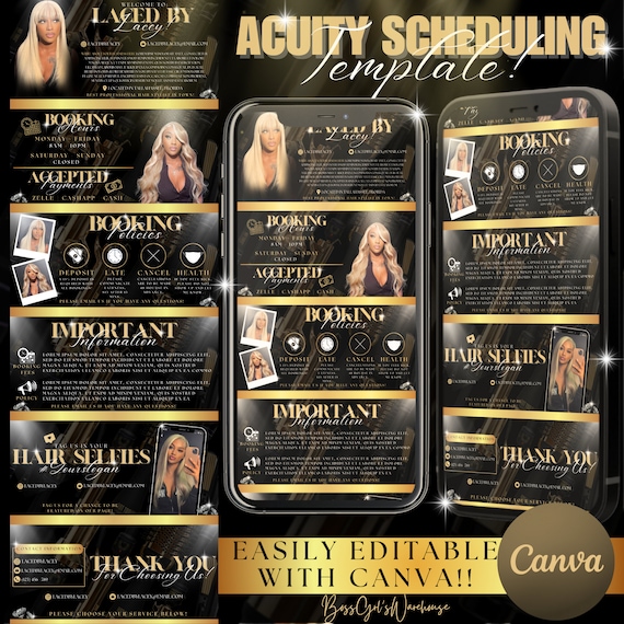 Hair Stylist Acuity Scheduling Template: DIY Website Banners (Canva)