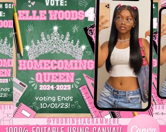 Vote Homecoming Queen Flyer: DIY Editable Template
