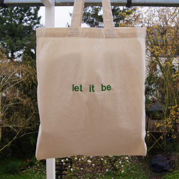 Personalized jute bag, 100% cotton bag, embroidered, minimalist, tote bag, customizable