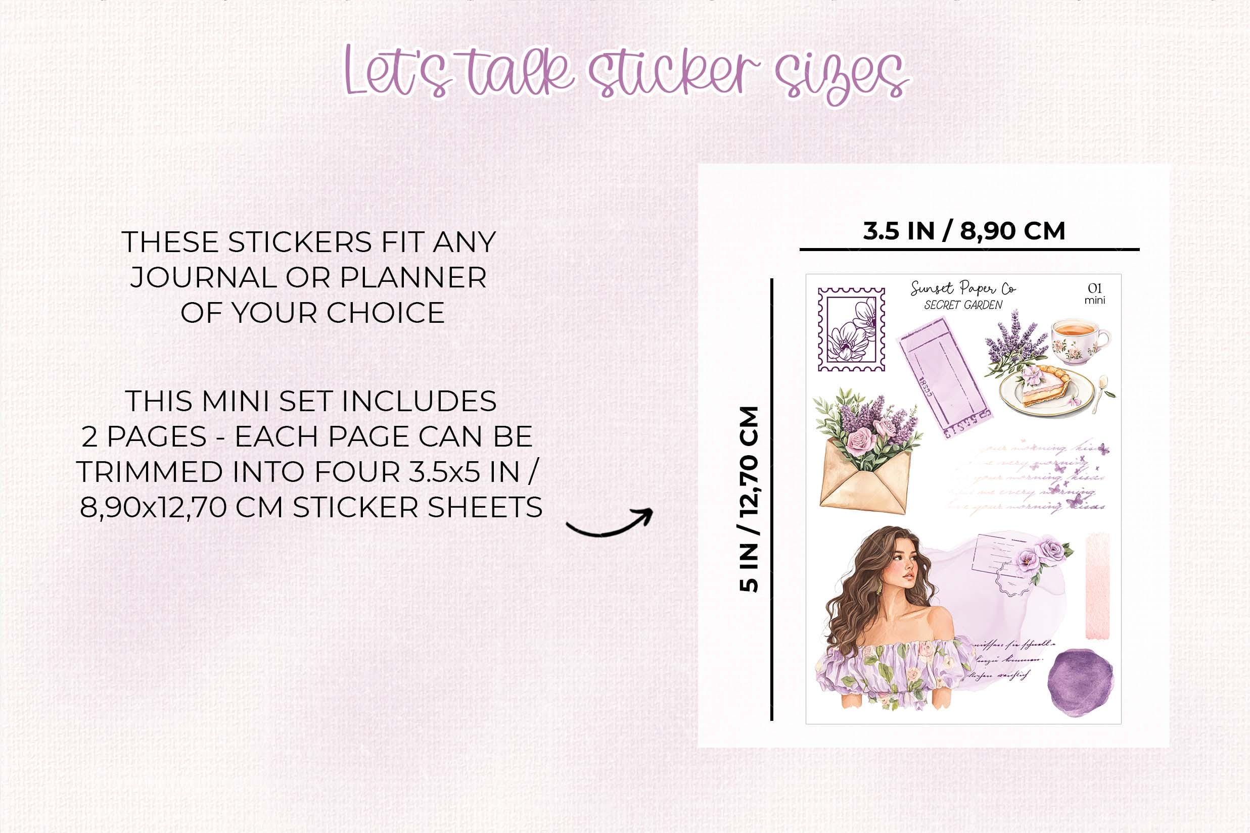 Secret Garden Printable Stickers - Mini Sticker Set, Planner Journaling ...