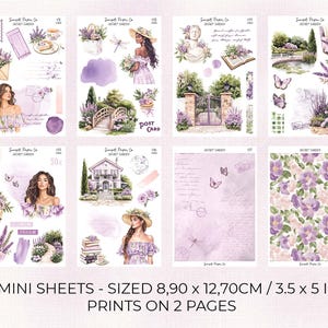 Secret Garden Printable Stickers - Mini Sticker Set, Planner Journaling ...