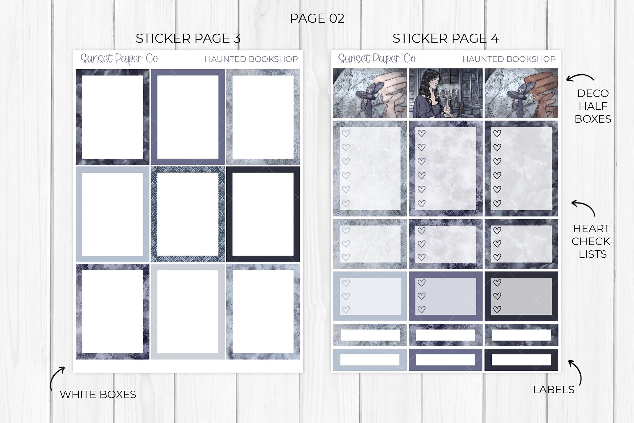 Haunted Bookshop Printable Planner Stickers Weekly Planner Kit, Erin ...