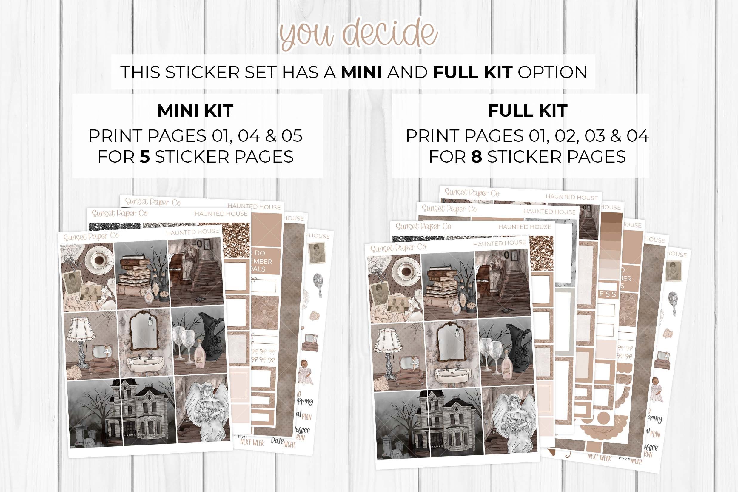 Haunted House Printable Planner Stickers - Weekly Planner Kit, Erin ...