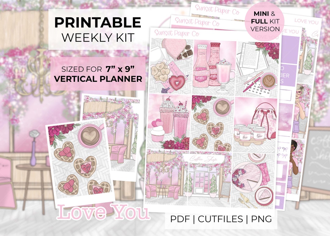 Love You Printable Planner Stickers - Weekly Planner Kit, Erin Condren ...