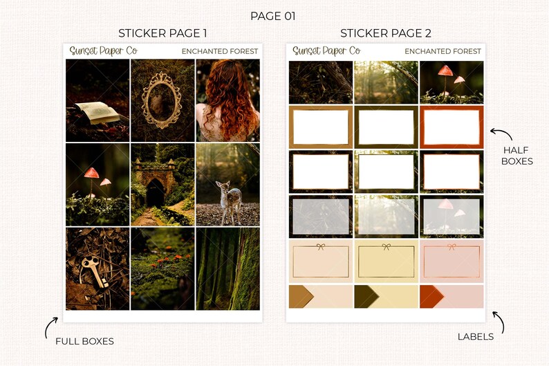 Enchanted Forest Printable Photo Planner Stickers - Vertical Weekly ...