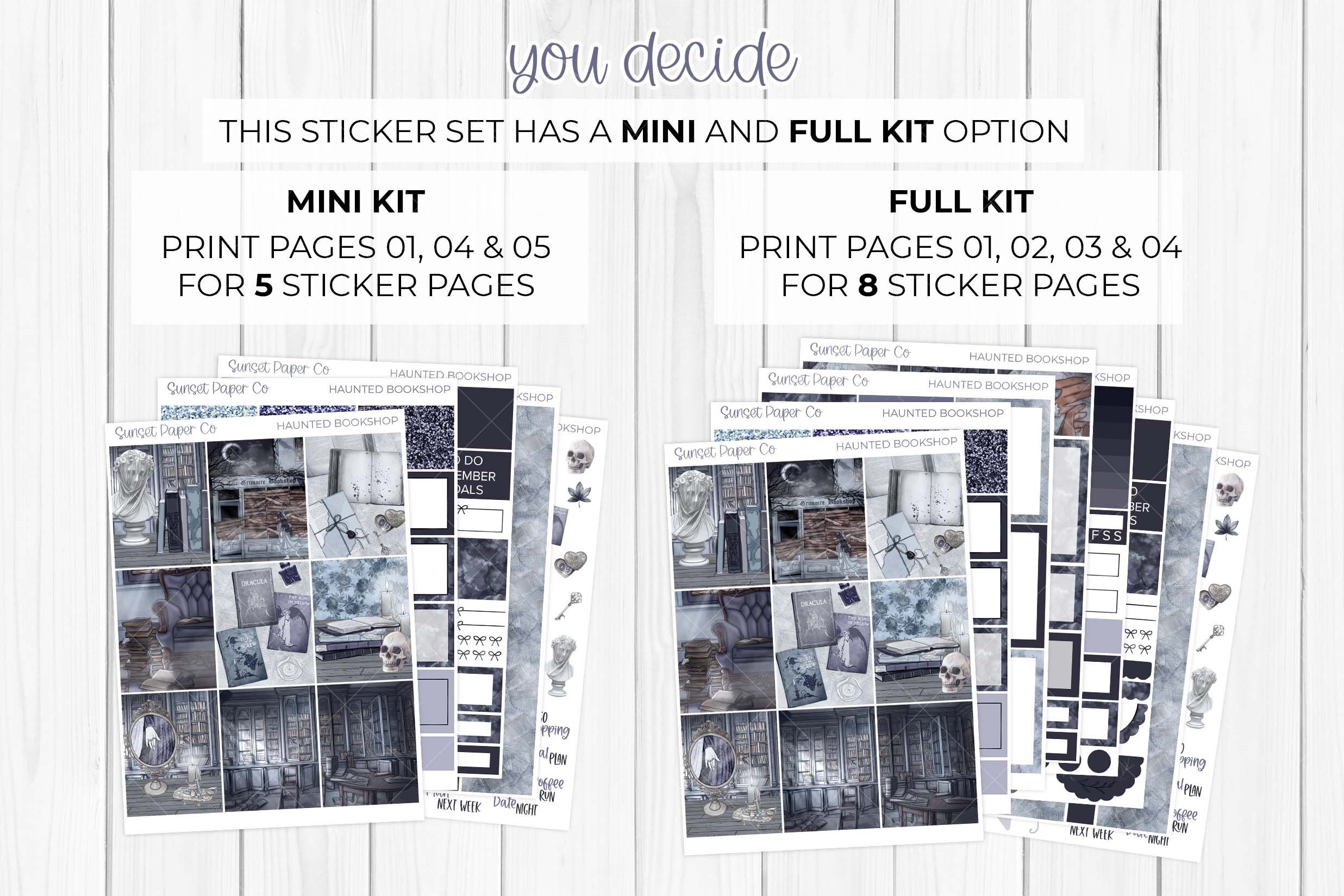 Haunted Bookshop Printable Planner Stickers Weekly Planner Kit, Erin ...