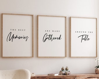 Kitchen Prints Set of 3, Dining Room Wall Art (Digital Download)