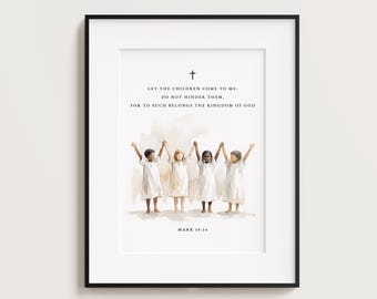 Jesus ama as crianças, berçário cristão, arte cristã infantil, download digital, retrato de Jesus, pintura de Jesus, arte de parede com Jesus, decoração para casa