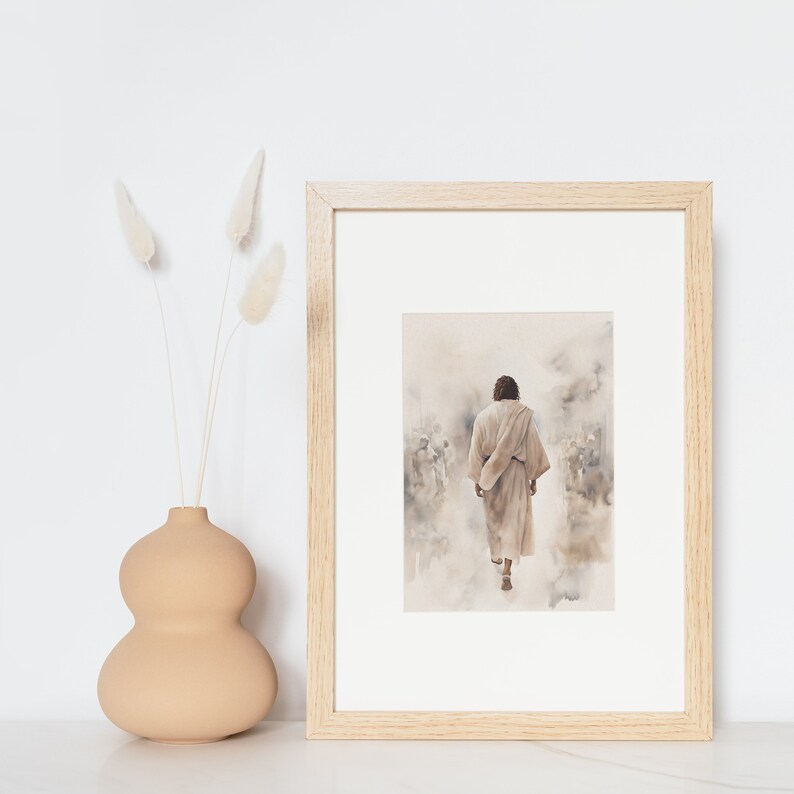 Jesus Walking Into Heaven Jesus Portrait Jesus Painting Etsy
