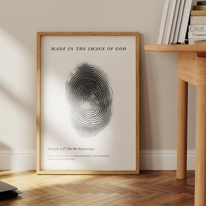Made in the Image of God, Finger Print, Genesis 1:27, Bible Art, Jesus ...