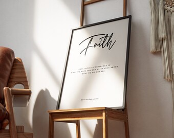 Faith Hope Love Bible Verse Wall Art Set De 3 Grabados, Cita De Las Escrituras Hebreos 11, Jeremías 29, Juan 3 16, Decoración De La Pared Cristiana De La Sala De Estar - México
