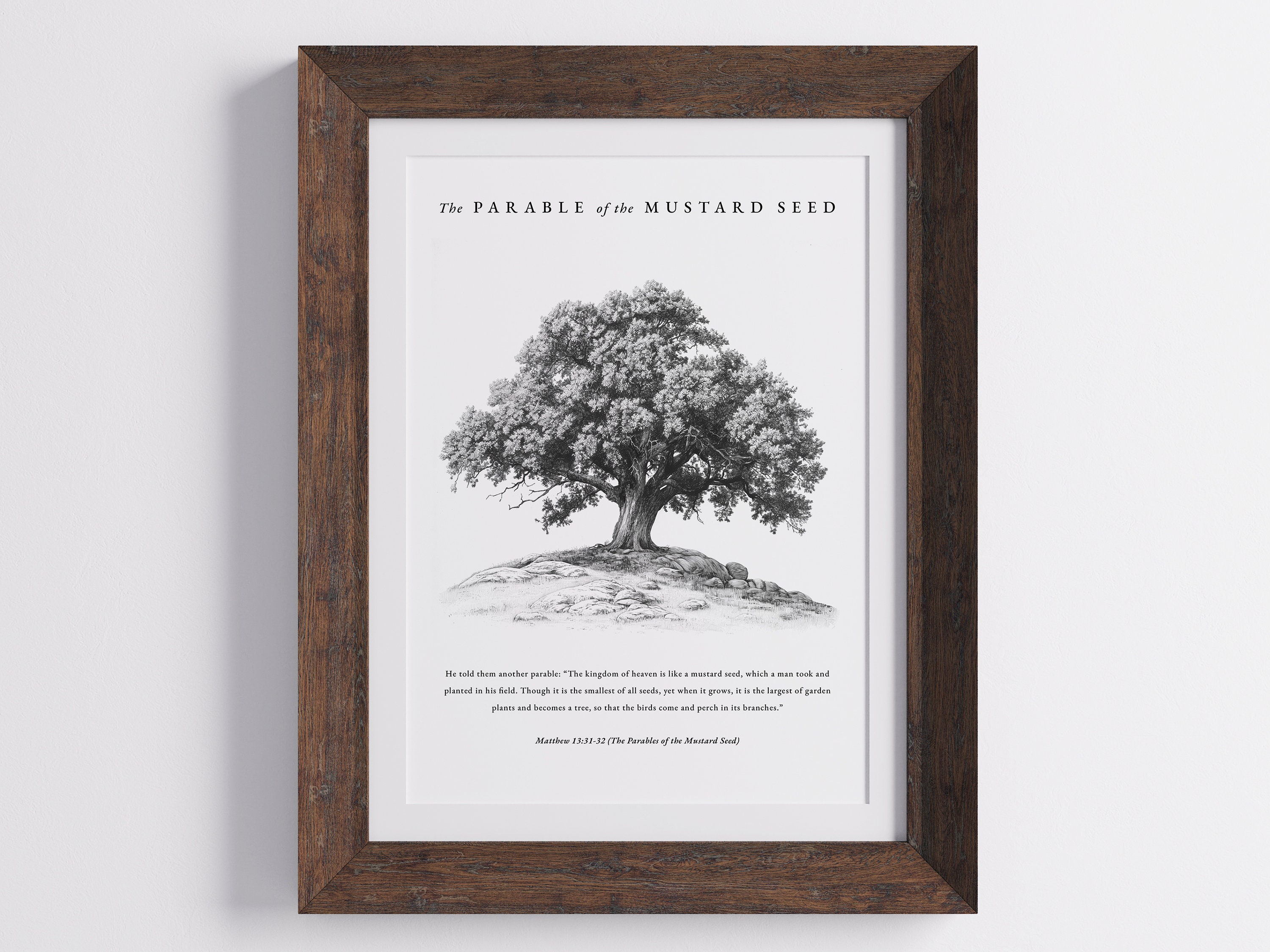 Parable of the Mustard Seed Print, Christian Bible Verse Art (digital ...