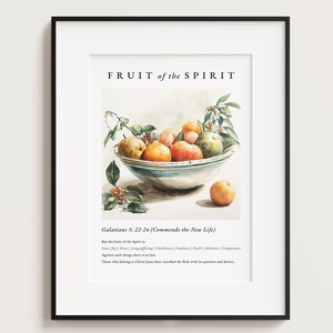 Fruit of the Spirit Watercolor Print, Christian Wall Art (Digital Download)