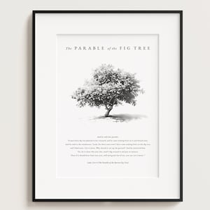 Gleichnis vom Feigenbaum, Bleistift Kunstdruck, Feigenbaum Druck, Kunstdruck Küche, Bauernhaus Kunst, Französisch Wohnkultur, Joshua 24:15, Cottagecore