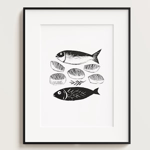 2 peces, 5 panes, Jesús alimenta a los 5000, impresiones, pósteres minimalistas de Jesús, impresiones artísticas de panes y peces, póster cristiano, descarga digital