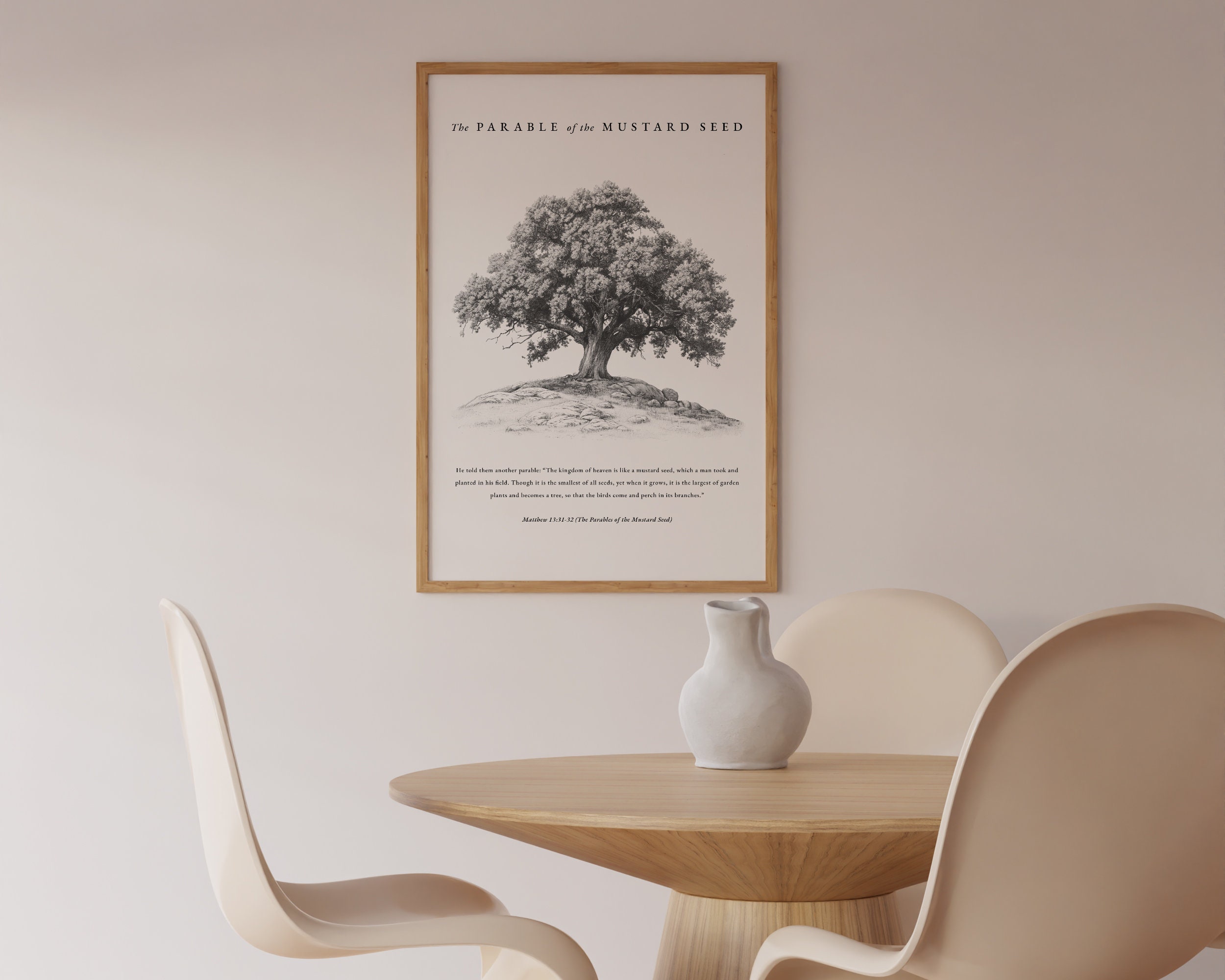 Parable of the Mustard Seed Print, Christian Bible Verse Art (digital ...