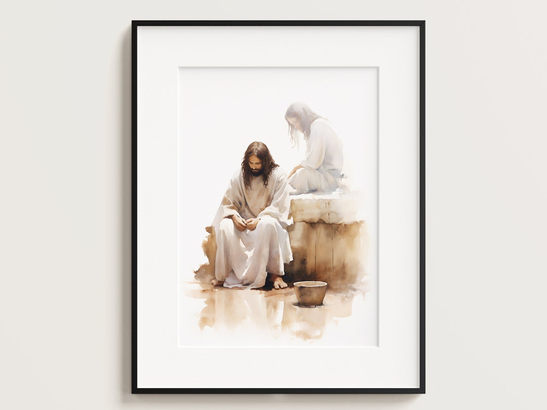Jesus and Woman at the Well Watercolor Print (digital Download) - Etsy