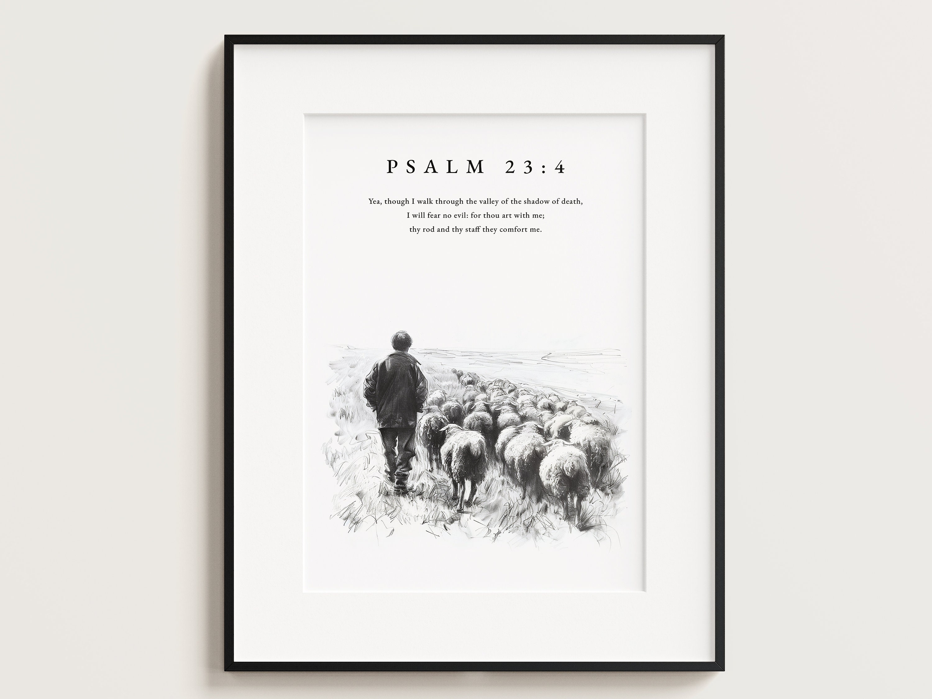 Bible Verse Art Print Set, Black and White Christian Wall Decor ...