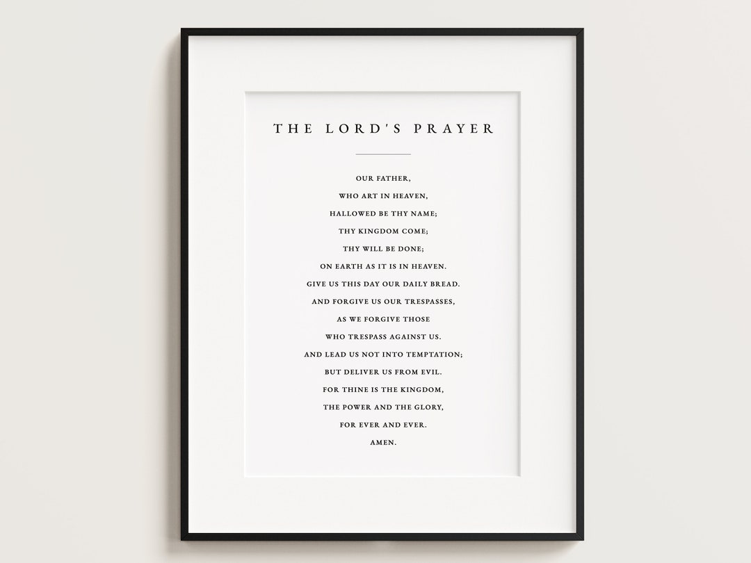 The Lord's Prayer Art Print – Botanical Christian Wall Art (digital ...