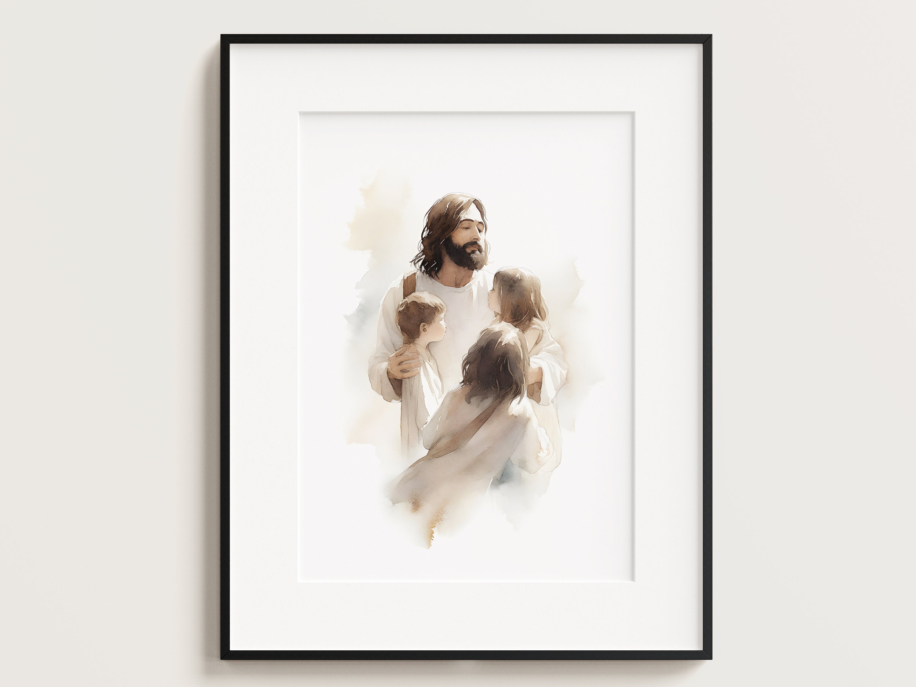 Jesus Playing With Children Jesus Portrait Jesus Painting Etsy