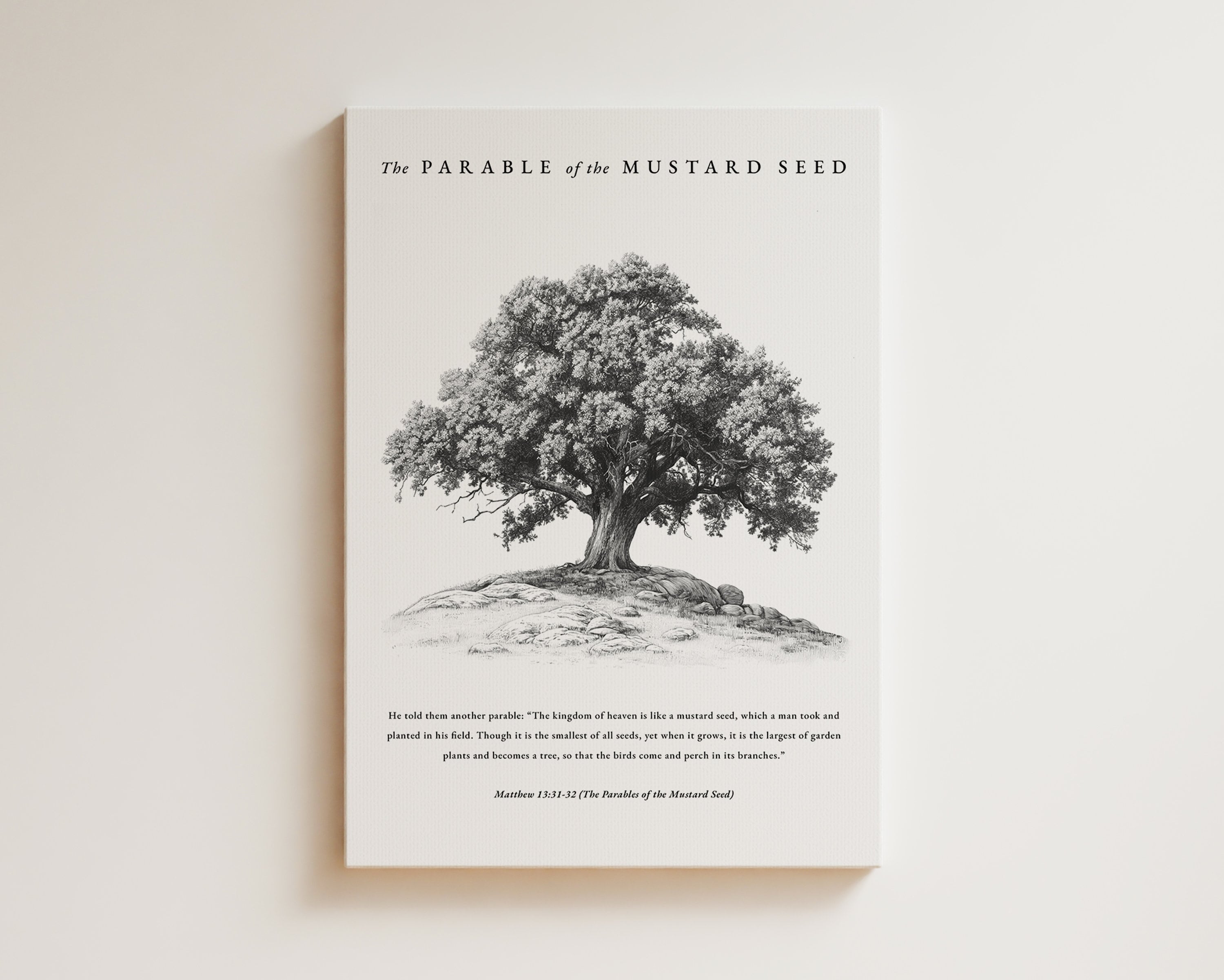 Parable of the Mustard Seed Print, Christian Bible Verse Art (digital ...