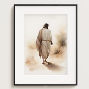 Jesus on the Path, He is Risen, Saviour, Christian Wall Art, Jesus Painting, Jesus Wall Art, Bible Verse Wall Art, Printable Wall Art