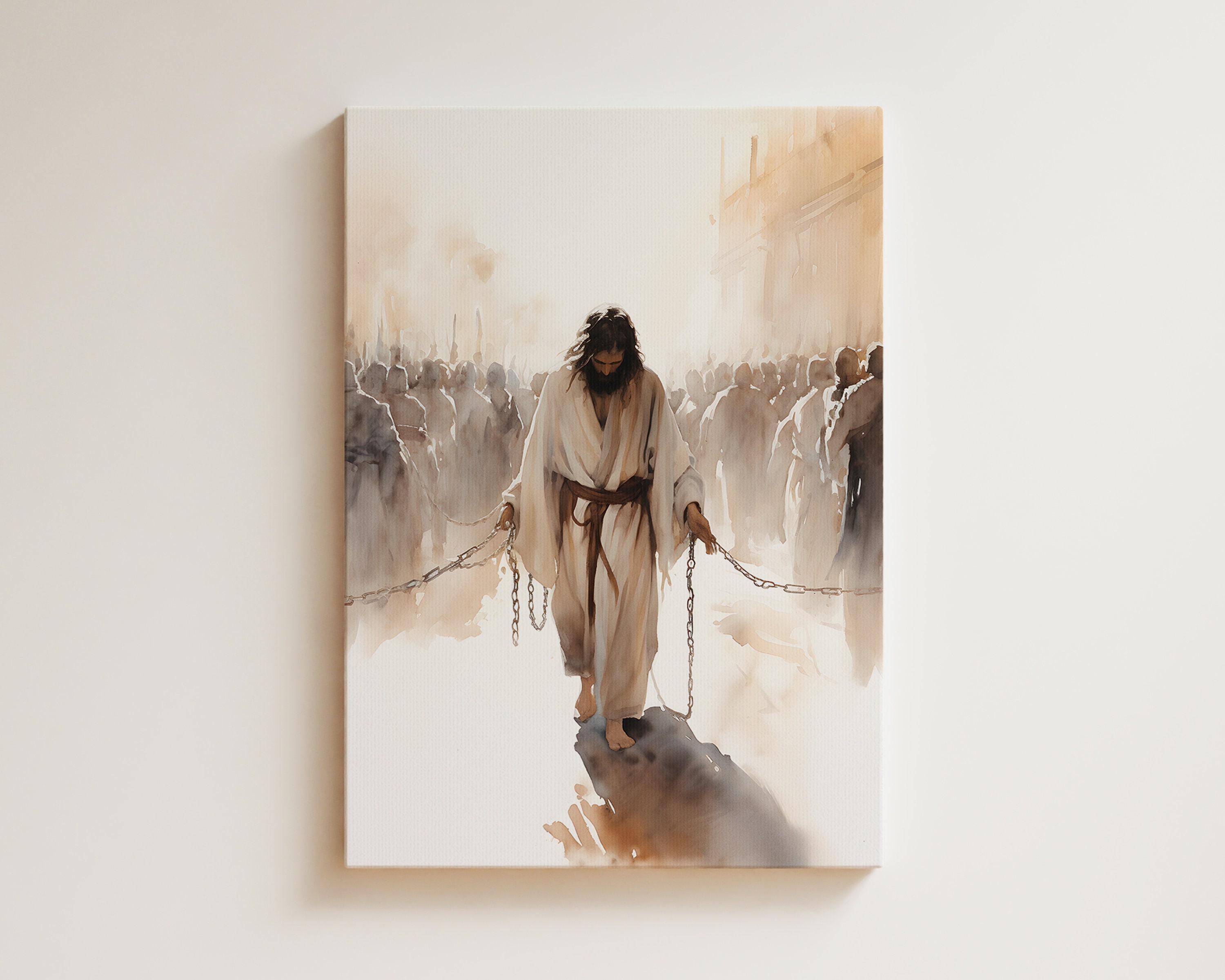 Jesus in Chains Watercolor Print, Bible Art (digital Download) - Etsy