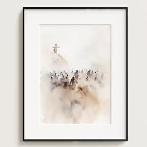 Set of 3 Jesus Art Prints, Jesus Walking on Water, Cross Crucifixion, Jesus print, Jesus Boho Art, Jesus wall art, Jesus Art, Jesus Portrait image 4