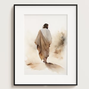 Jesus on the Path, He is Risen, Saviour, Christian Wall Art, Jesus Painting, Jesus Wall Art, Bible Verse Wall Art, Printable Wall Art
