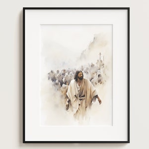 Jesus taken by Roman Soldiers, Jesus Wall Art, Christian Art, Watercolour Wall Art, Bible Art, Bible Christian Gift, Jesus Art