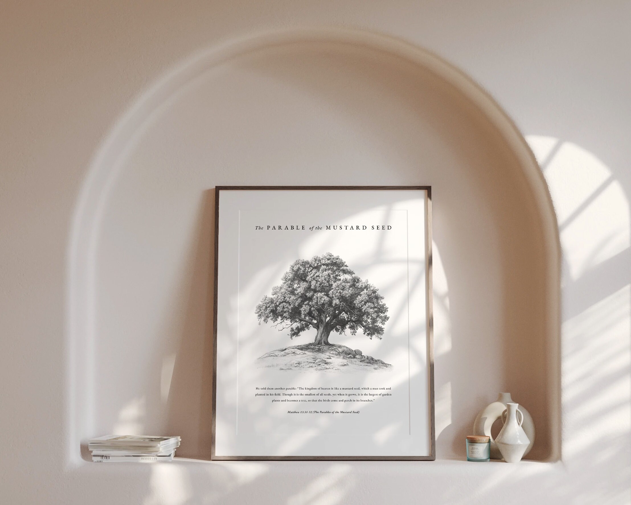 Parable of the Mustard Seed Print, Christian Bible Verse Art (digital ...