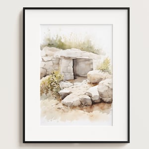 The Tomb is Empty, He is Risen, Jesus Christ, Christian Art Printable, Entry Wall Decor, Living Room Art, Bible Art, Christian Art