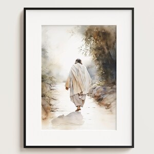Jesus on the Path, He is Risen, Saviour, Christian Wall Art, Jesus Painting, Jesus Wall Art, Bible Verse Wall Art, Printable Wall Art