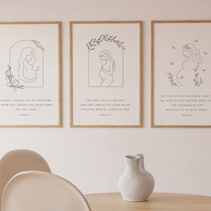 Juego de 3 versículos bíblicos para pared de guardería, arte de pared para guardería, arte de pared para embarazadas, arte cristiano para pared de guardería, decoración de habitación de bebé, arte para guardería