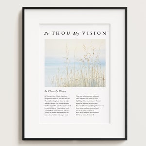 Be Thou My Vision, Hymn Wall Art, Be Thou My Vision Print, Christian Wall Art, Printable Christian Worship Song Lyrics, Christian Hymn Art