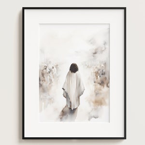 Set of 3 Jesus Art Prints, Jesus Walking on Water, Cross Crucifixion, Jesus print, Jesus Boho Art, Jesus wall art, Jesus Art, Jesus Portrait image 5